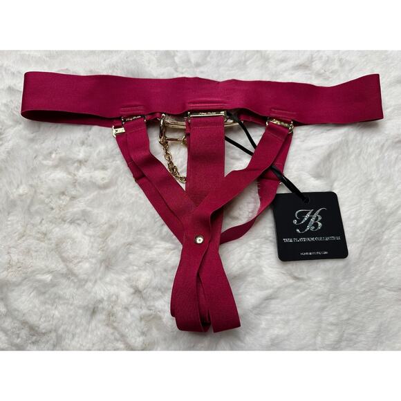 RARE Honey Birdette CHASTITY Passion Red Cheeky Brief Medium - Picture 5 of 5